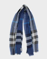 Vintage Y2K 00s Burberry Giant Exploded Crinkle Nova Check Linen Scarf