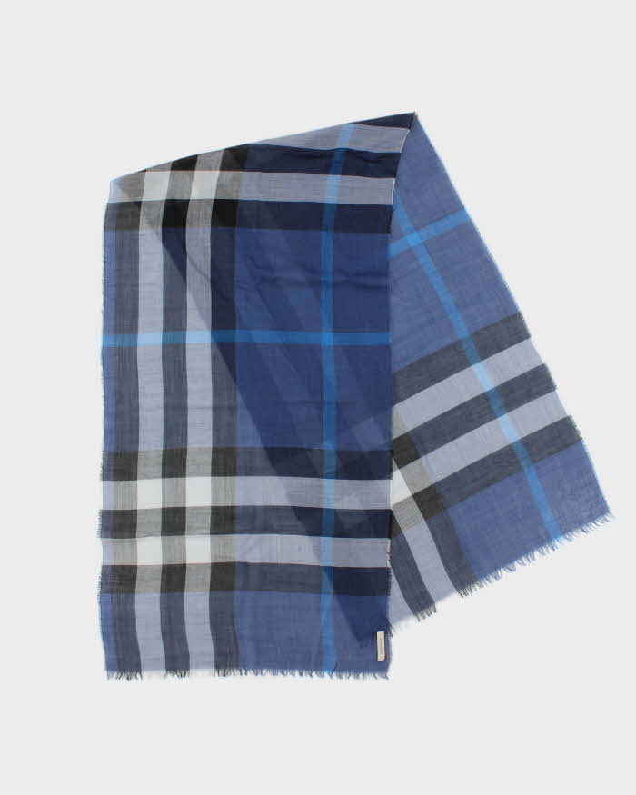 Vintage Y2K 00s Burberry Giant Exploded Crinkle Nova Check Linen Scarf