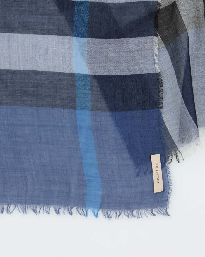 Vintage Y2K 00s Burberry Giant Exploded Crinkle Nova Check Linen Scarf