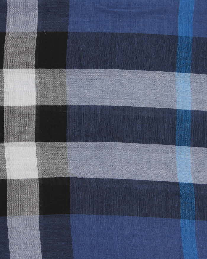 Vintage Y2K 00s Burberry Giant Exploded Crinkle Nova Check Linen Scarf