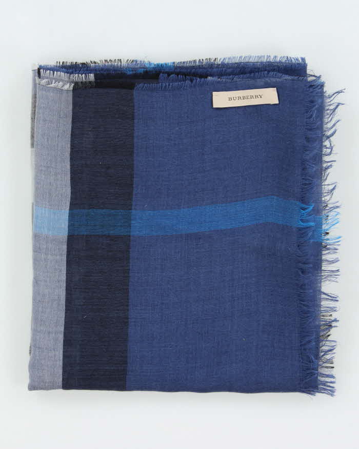 Vintage Y2K 00s Burberry Giant Exploded Crinkle Nova Check Linen Scarf