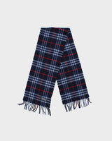 Vintage 1990s Burberry Navy Nova Check Lambswool Fringed Unisex Scarf