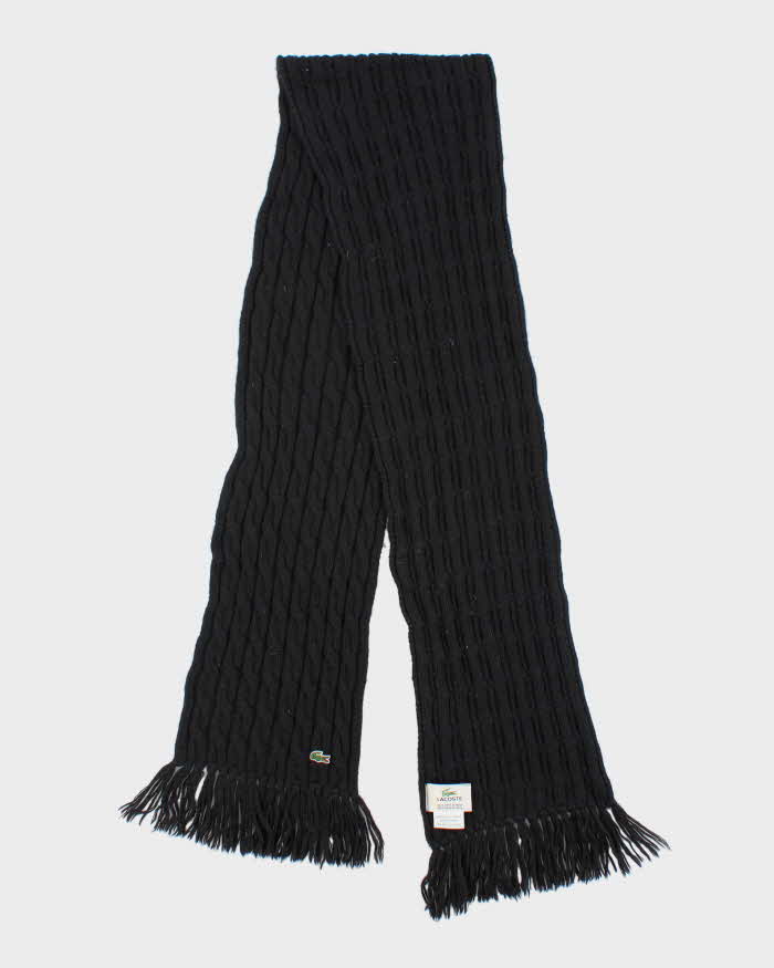 Vintage Y2K 00s Lacoste Baby Alpaca Wool Cable Knit Fringed Unisex Scarf
