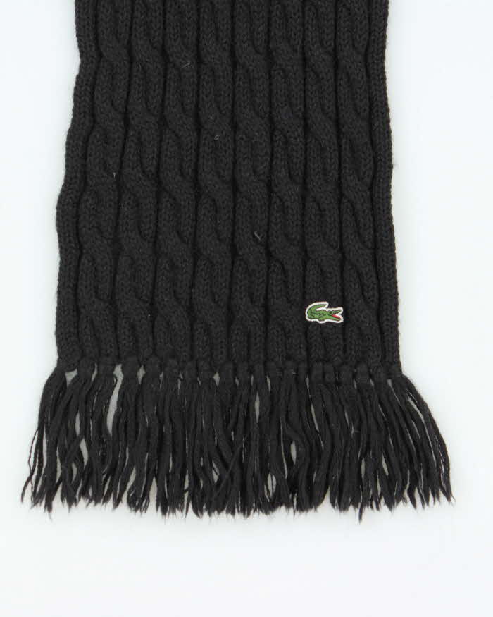 Vintage Y2K 00s Lacoste Baby Alpaca Wool Cable Knit Fringed Unisex Scarf