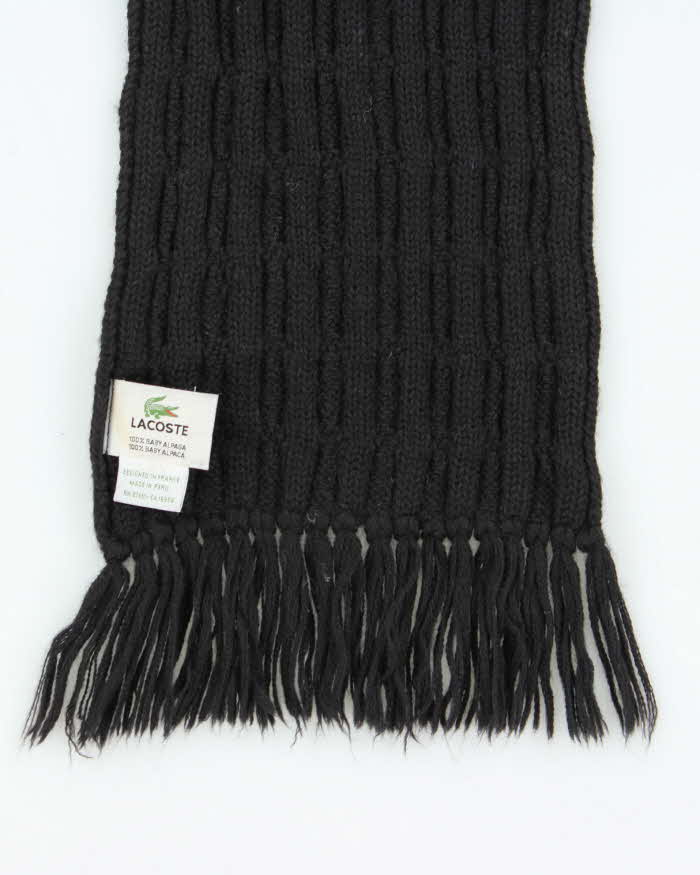 Vintage Y2K 00s Lacoste Baby Alpaca Wool Cable Knit Fringed Unisex Scarf