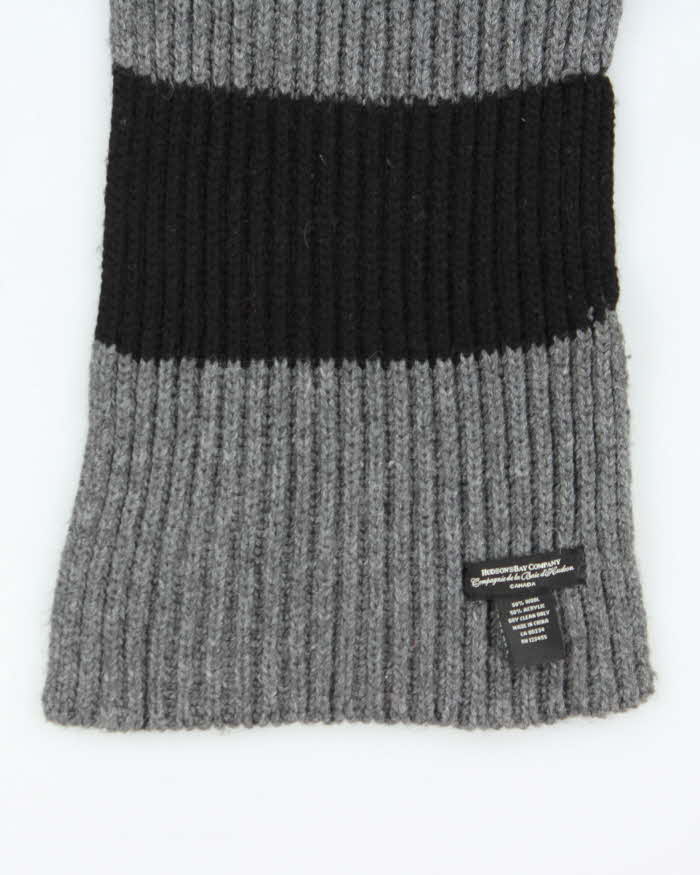 Vintage Hudson's Bay Ribbed Wool Blend Chunky Unisex Scarf