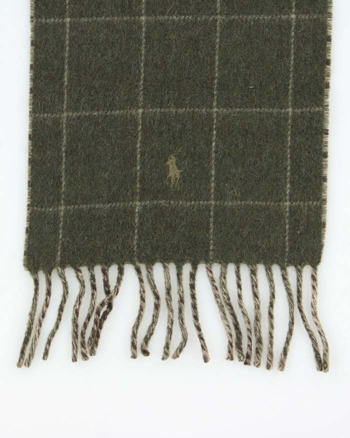 Vintage Polo Ralph Lauren Reversible Soft Virgin Wool Check Unisex Scarf