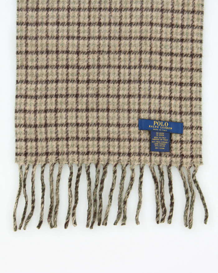 Vintage Polo Ralph Lauren Reversible Soft Virgin Wool Check Unisex Scarf