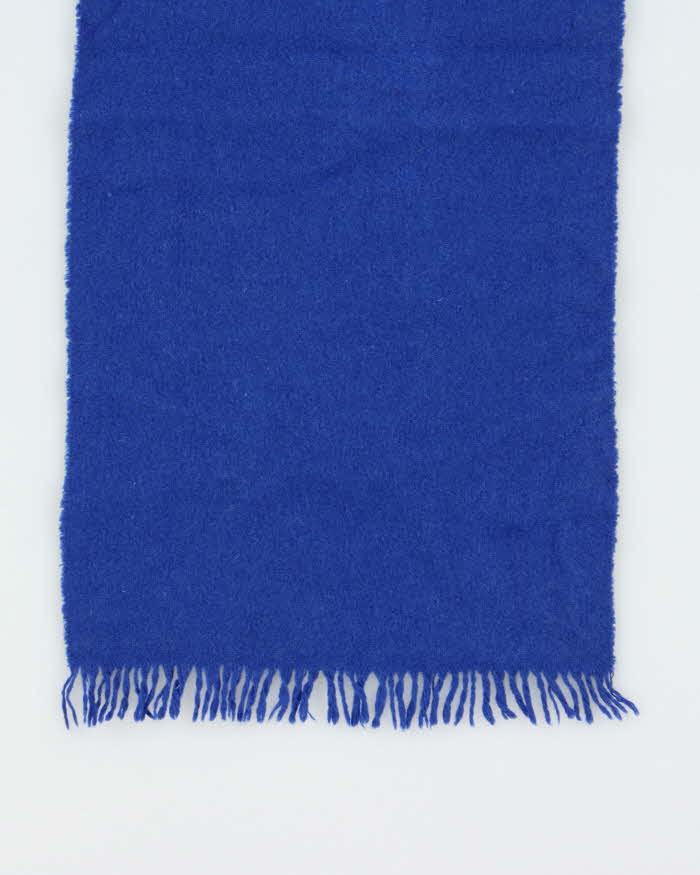 Vintage 1980s Hudson's Bay Merino Wool Hand Woven Electric Blue Unisex Scarf