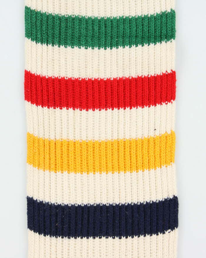 Vintage Hudson's Bay 'Stripes' Classic Wool Blend Ribbed Unisex Scarf