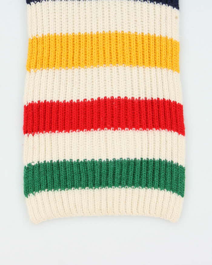 Vintage Hudson's Bay 'Stripes' Classic Wool Blend Ribbed Unisex Scarf