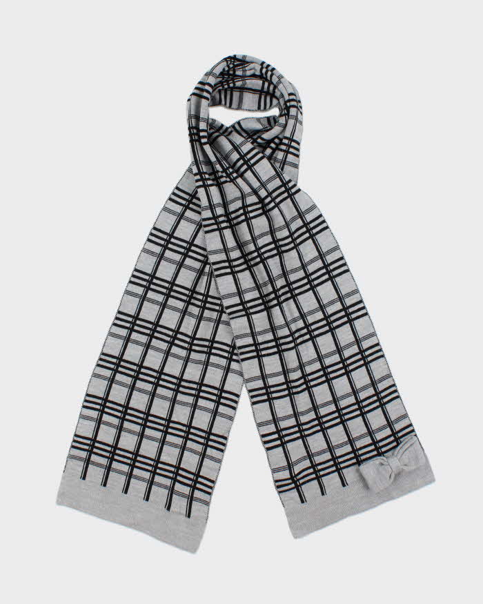 Vintage Kate Spade Check Bow Reversible Unisex Scarf
