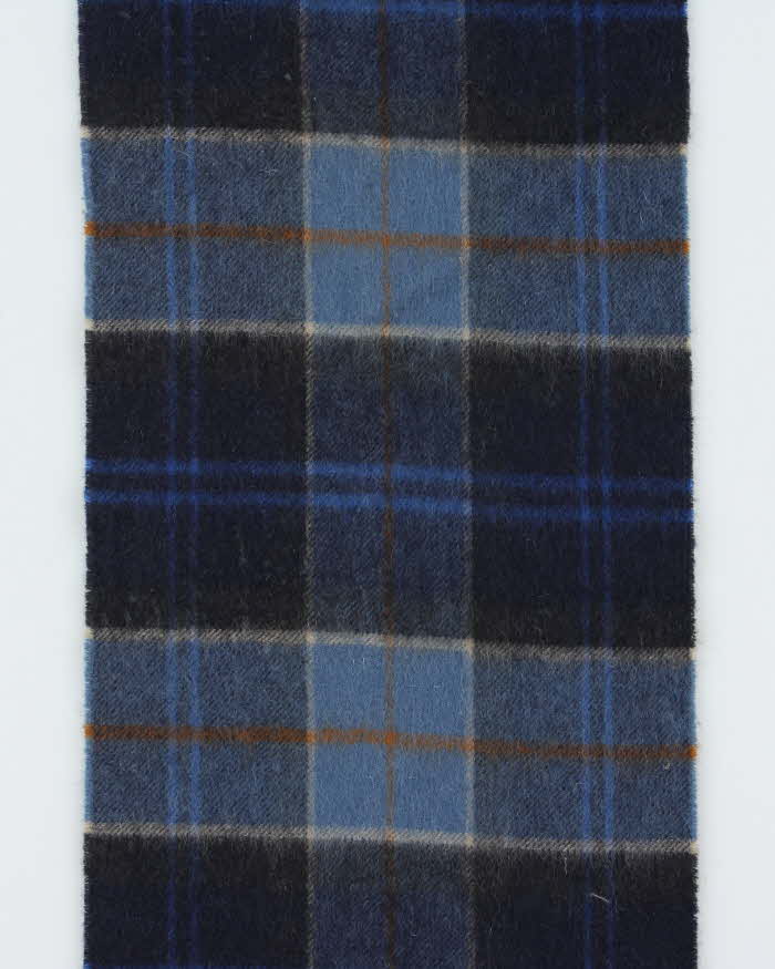 Vintage 00s Barbour Cashmere Merino Wool Blend Check Fringed Unisex Scarf