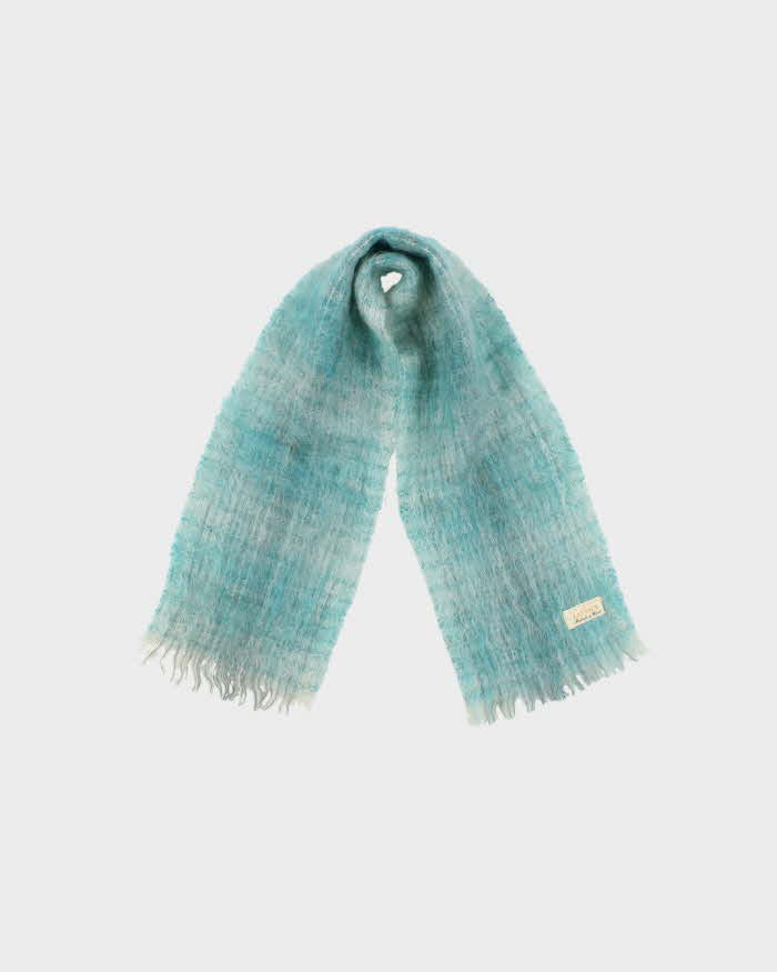 Vintage 1970s Eaton's Scottish Mohair &amp; Wool Blend Fringed Scarf