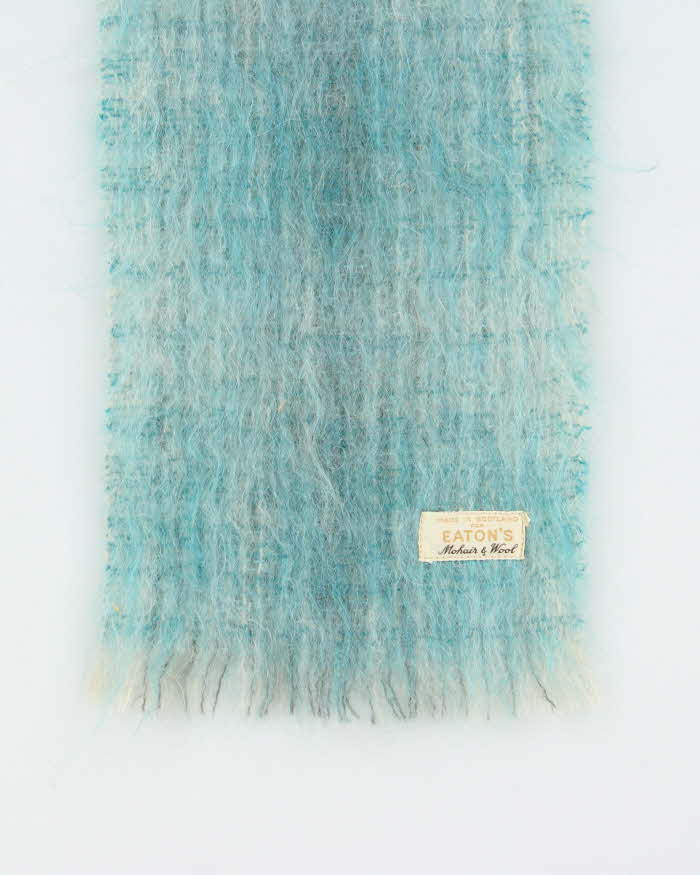 Vintage 1970s Eaton's Scottish Mohair &amp; Wool Blend Fringed Scarf