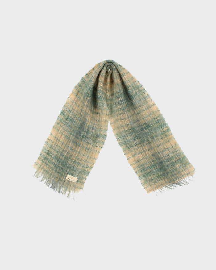 Vintage 1970s Eaton's Scottish Mohair &amp; Wool Blend Fringed Scarf
