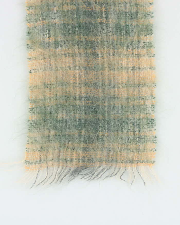 Vintage 1970s Eaton's Scottish Mohair &amp; Wool Blend Fringed Scarf