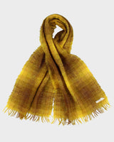 Vintage 1970s HBC The Bay Scottish Made Large Plaid Mohair &amp; Wool Blend Fringed Scarf