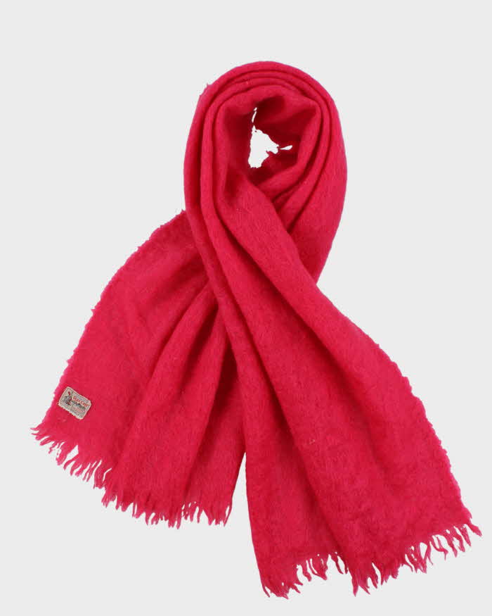 Vintage 1970s Glen Cree Scottish Made Oversized Mohair Fringed Scarf