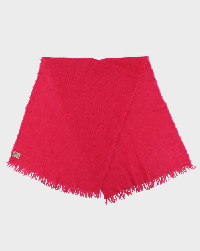 Vintage 1970s Glen Cree Scottish Made Oversized Mohair Fringed Scarf