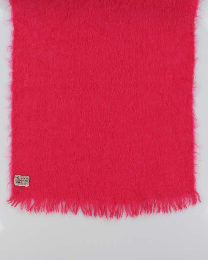 Vintage 1970s Glen Cree Scottish Made Oversized Mohair Fringed Scarf