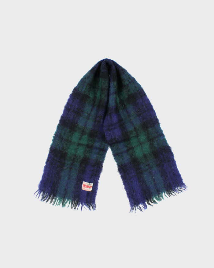 Vintage All Mohair Pile Check Scarf