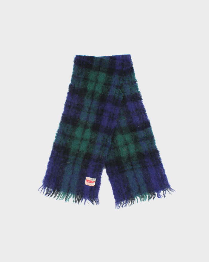 Vintage All Mohair Pile Check Scarf