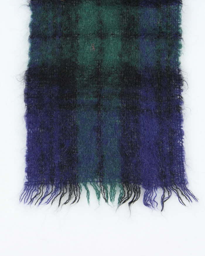 Vintage All Mohair Pile Check Scarf