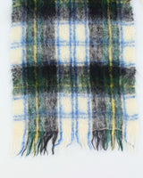 Vintage 60s Mohair &amp; Wool Checked Large Scarf