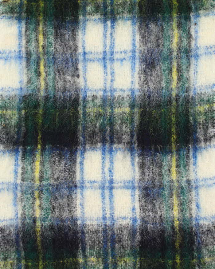 Vintage 60s Mohair & Wool Checked Large Scarf