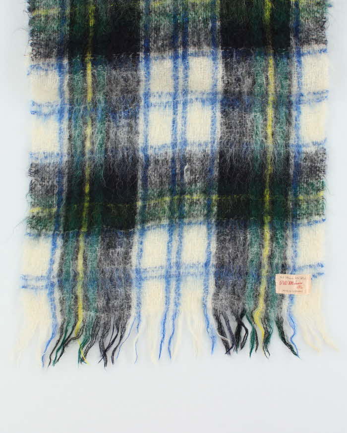 Vintage 60s Mohair & Wool Checked Large Scarf