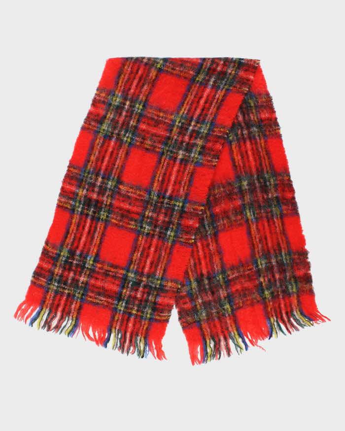 Vintage Glentana Mohair &amp; Wool Tartan Large Scarf