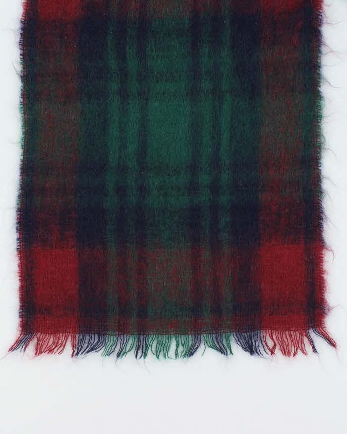 Vintage Glentana Mohair &amp; Wool Check Large Scarf