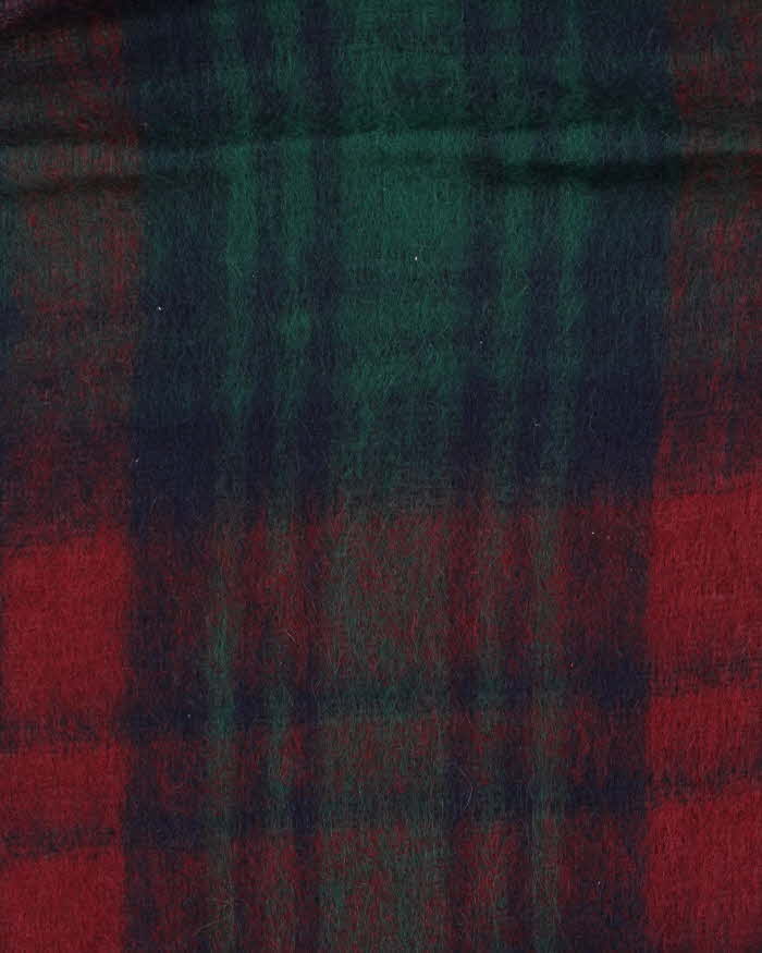 Vintage Glentana Mohair &amp; Wool Check Large Scarf