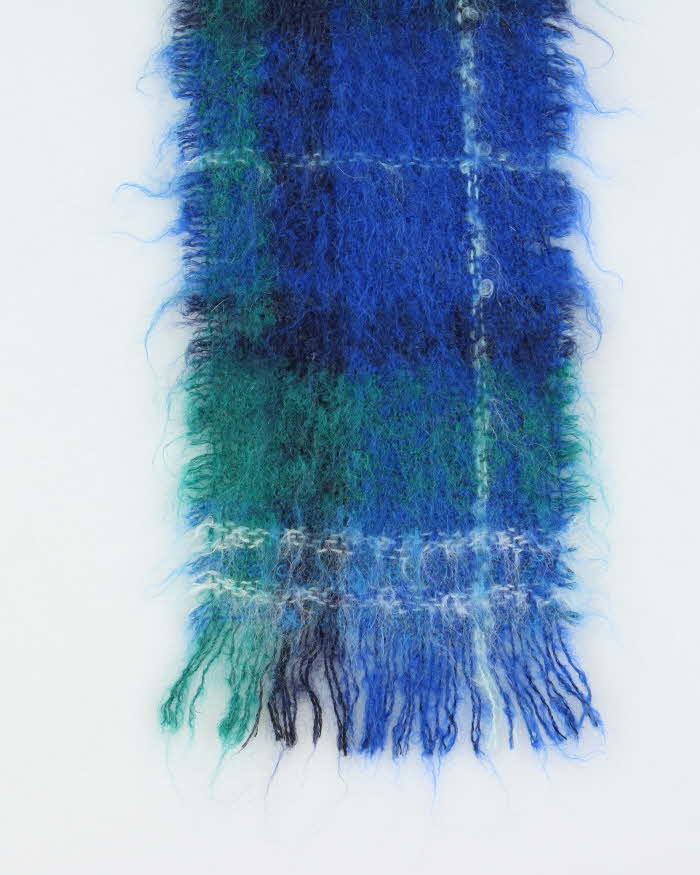 Vintage Glentana Mohair & Wool Check Scarf