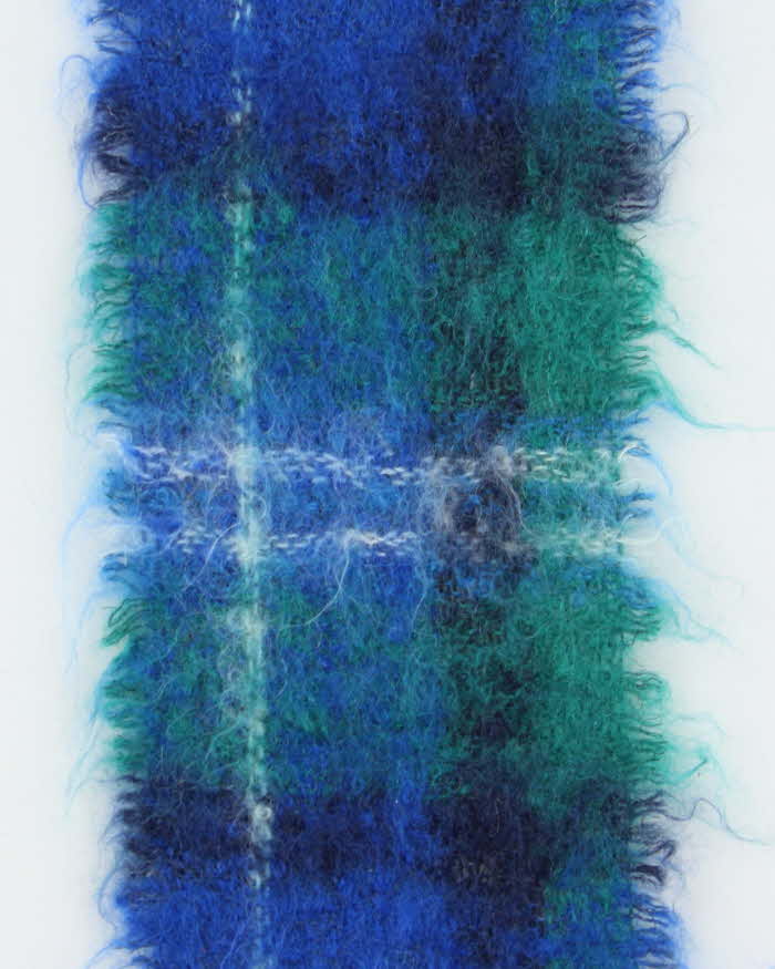 Vintage Glentana Mohair & Wool Check Scarf