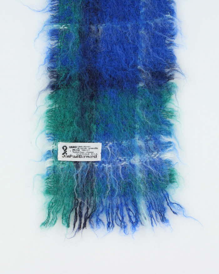 Vintage Glentana Mohair & Wool Check Scarf