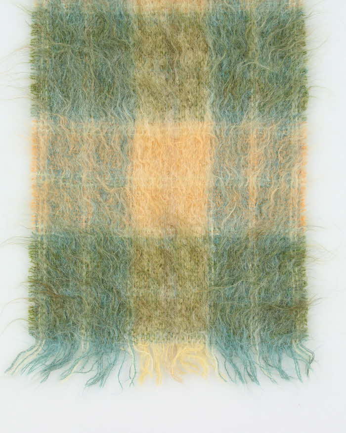 Vintage 60s Andrew Stewart Mohair & Wool Check Scarf