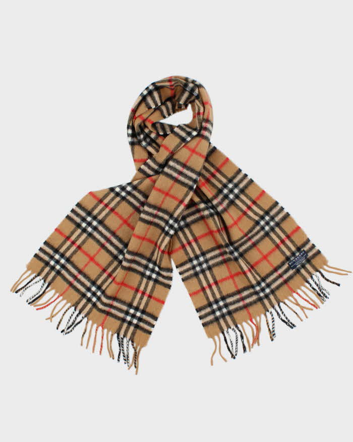 Vintage Burberry Nova Check Cashmere &amp; Wool Scarf