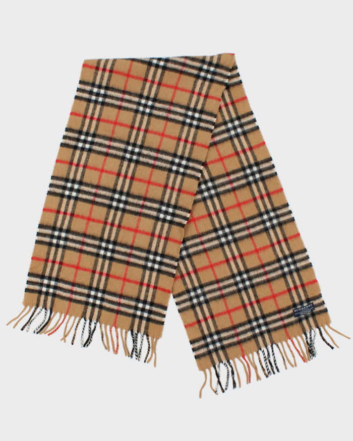 Vintage Burberry Nova Check Cashmere &amp; Wool Scarf