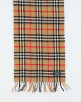 Vintage Burberry Nova Check Cashmere &amp; Wool Scarf