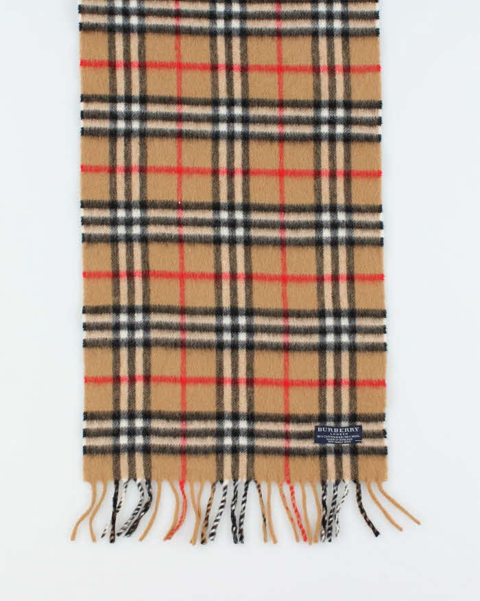 Vintage Burberry Nova Check Cashmere &amp; Wool Scarf