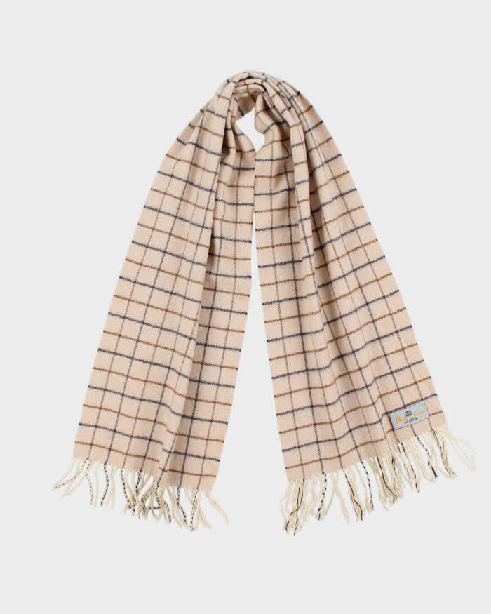 Vintage 1990s Aquascutum Made In England Cashmere Check Scarf