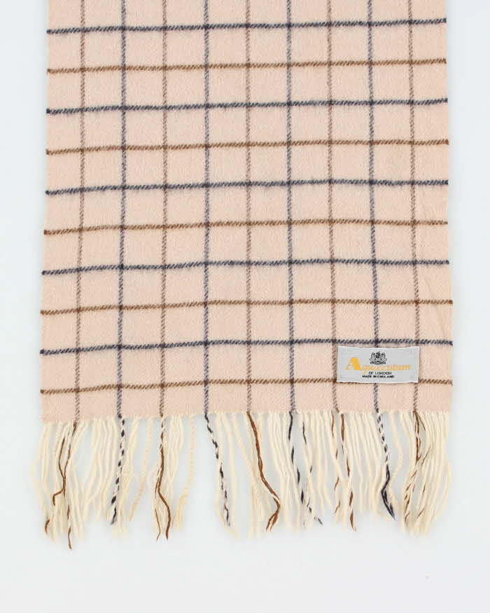 Vintage 1990s Aquascutum Made In England Cashmere Check Scarf