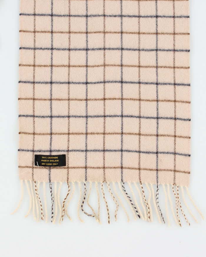 Vintage 1990s Aquascutum Made In England Cashmere Check Scarf
