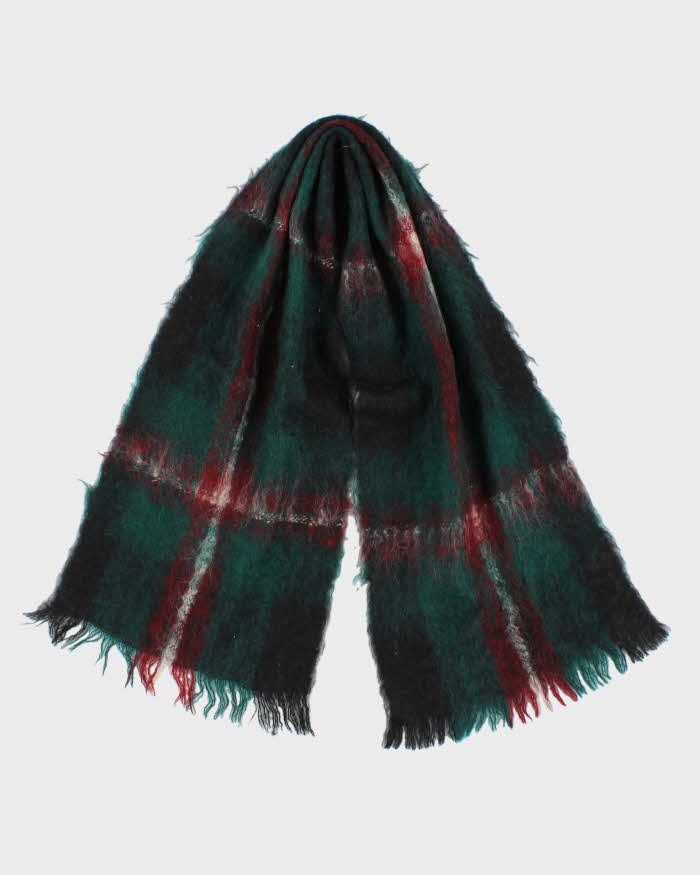 Vintage 1980s Haxap Mohair Wool Tartan Scarf