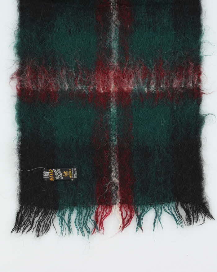Vintage 1980s Haxap Mohair Wool Tartan Scarf