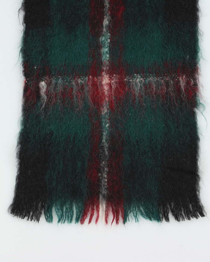 Vintage 1980s Haxap Mohair Wool Tartan Scarf