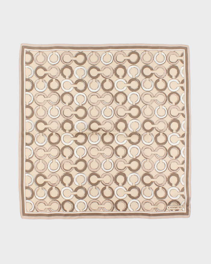 Vintage Y2K 00s Coach Monogram Silk Scarf