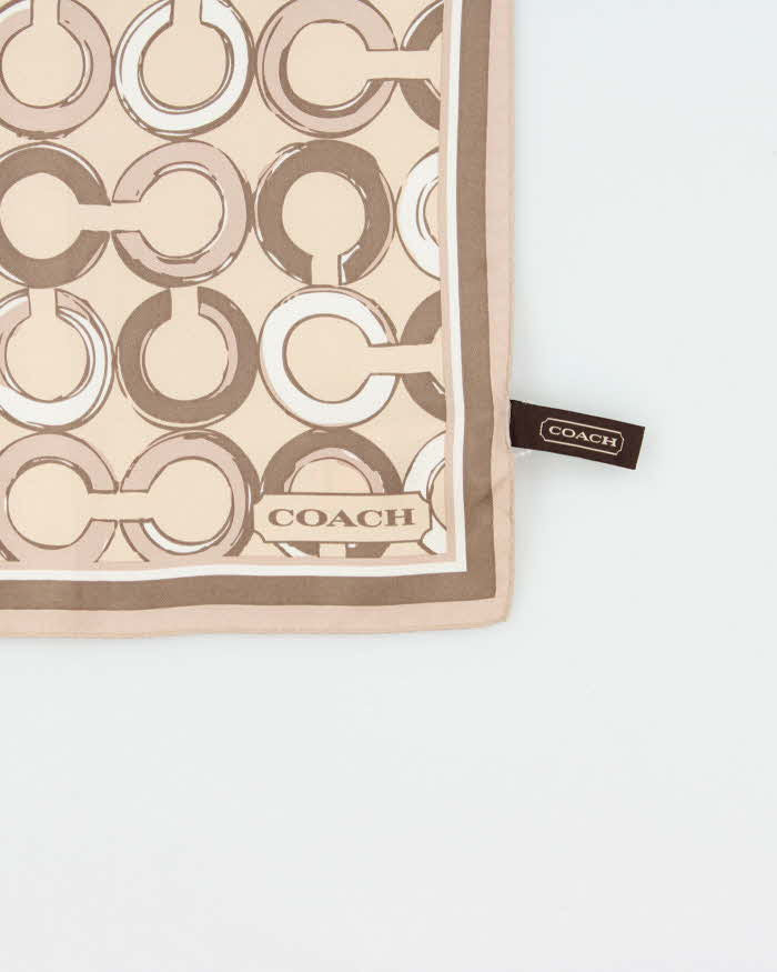 Vintage Y2K 00s Coach Monogram Silk Scarf